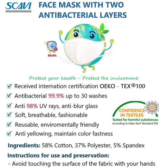 Set of 2 gray Antimicrobial Fabric Mask - Picture 7 of 8